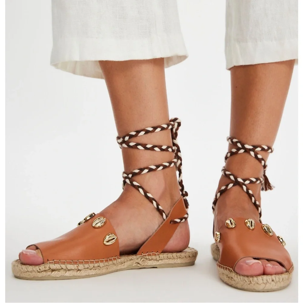 FREE PEOPLE WANDER SHELL WRAP ESPADRILLES NWB sz 9.5